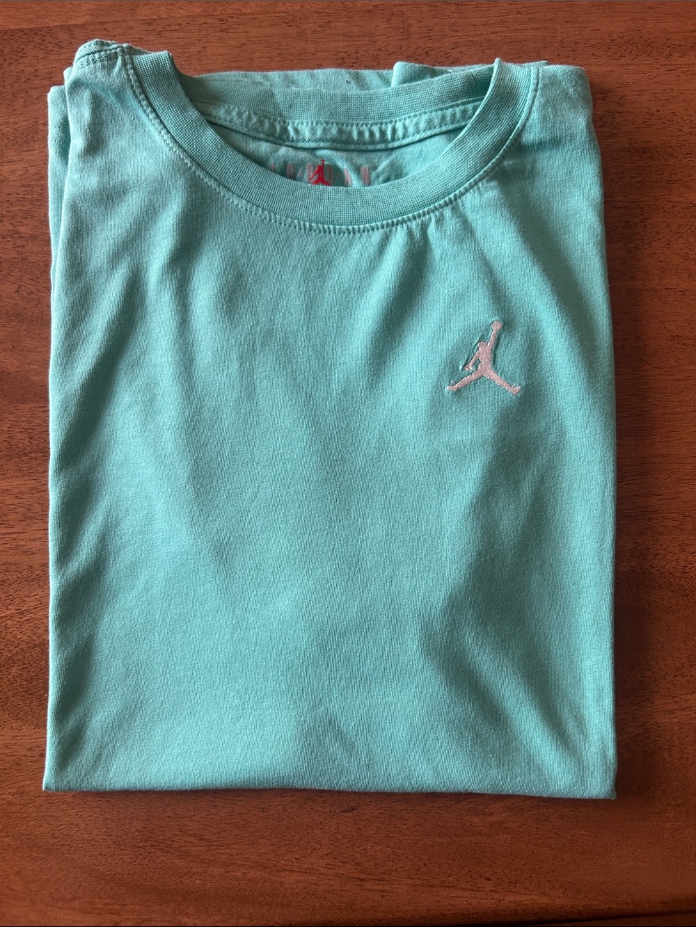 Jordan Kids Short-Sleeve Tee in Aqua Blue with White Jumpman